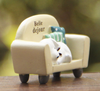 Cute Dog Sleeping in Sofa Fairy Resin Craft