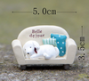 Cute Dog Sleeping in Sofa Fairy Resin Craft