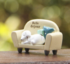 Cute Dog Sleeping in Sofa Fairy Resin Craft