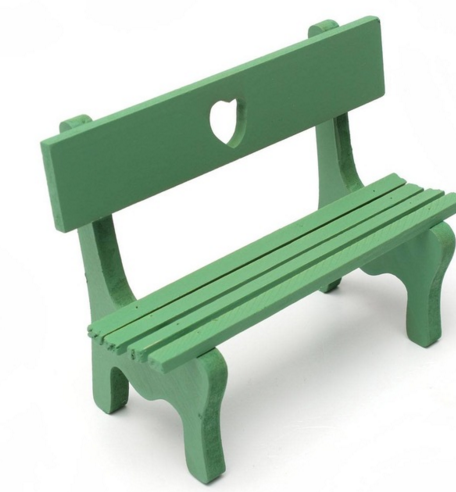 Green Love Chair Bench Resin Craft