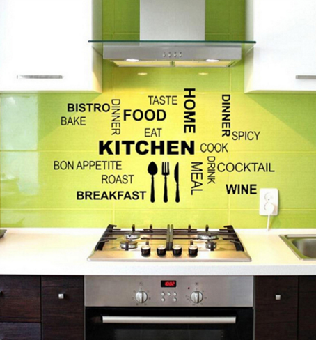 Knife Fork Spoon Creative Kitchen Wall Sticker