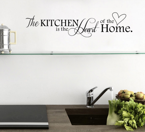 Kitchen is Heart of the Home Letter Pattern Wall Sticker