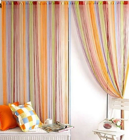 Mixed Colors Line String Window Curtain